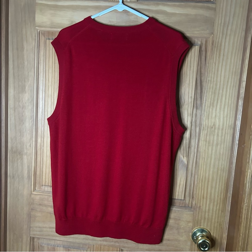 Men’s Toscano Firenze Extrafine Merino Wool Red Vest - Picture 4 of 7